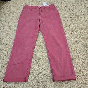 Maurices Skinny Boyfriend Rolled Cuff Red Jeans Size 11/12 NWT